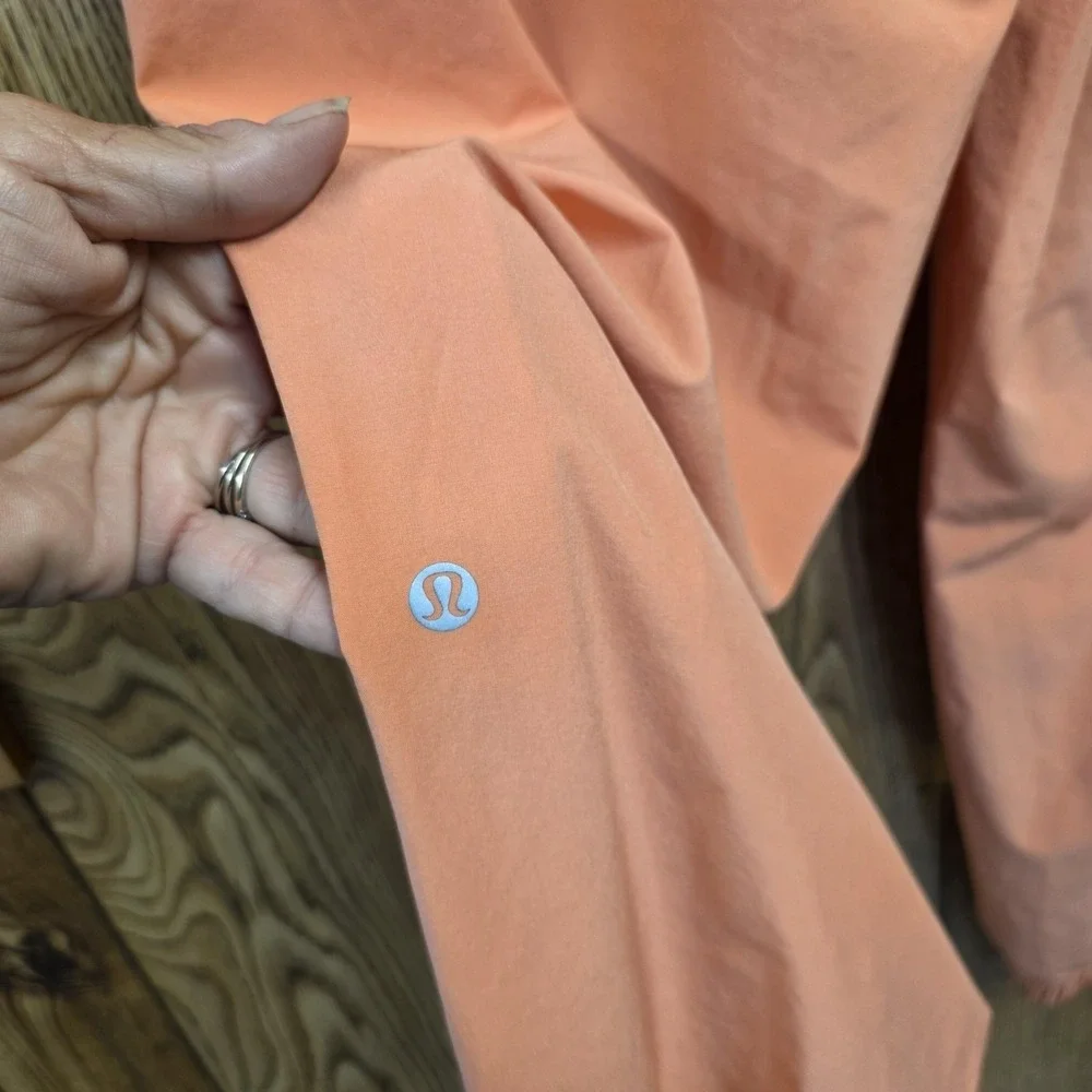 Lululemon Breakaway Track Pants Women 10 Orange Snap Button Joggers Yoga Gym